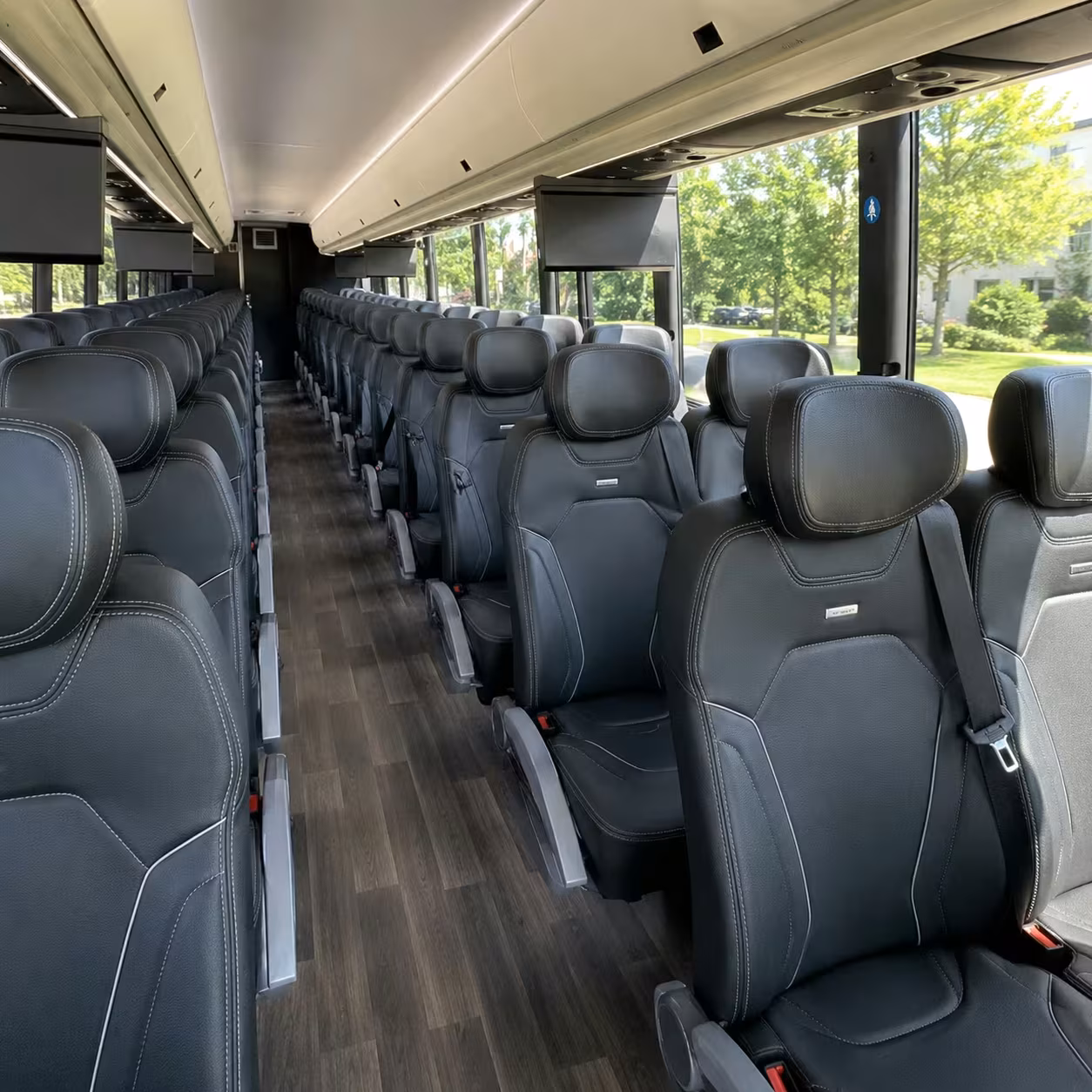 56 passenger charter bus inside